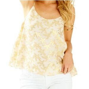 Lilly Pulitzer Graycee Top in “Oyster Shell”